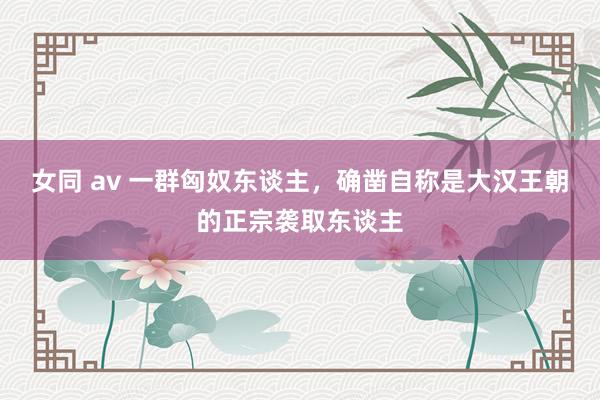 女同 av 一群匈奴东谈主，确凿自称是大汉王朝的正宗袭取东谈主