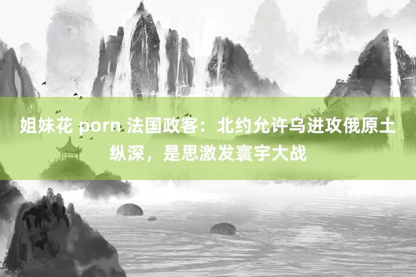 姐妹花 porn 法国政客：北约允许乌进攻俄原土纵深，是思激发寰宇大战