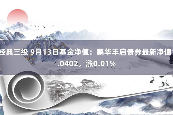 经典三级 9月13日基金净值：鹏华丰启债券最新净值1.0402，涨0.01%