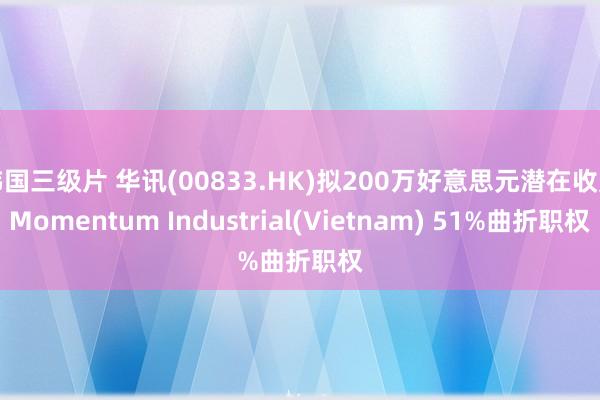 韩国三级片 华讯(00833.HK)拟200万好意思元潜在收购Momentum Industrial(Vietnam) 51%曲折职权