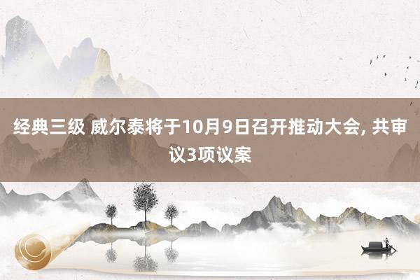 经典三级 威尔泰将于10月9日召开推动大会， 共审议3项议案