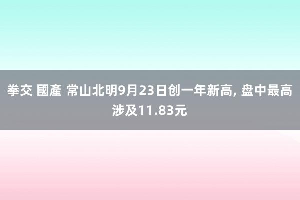 拳交 國產 常山北明9月23日创一年新高， 盘中最高涉及11.83元