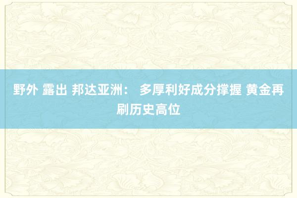 野外 露出 邦达亚洲： 多厚利好成分撑握 黄金再刷历史高位