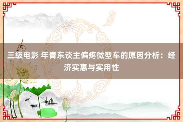 三级电影 年青东谈主偏疼微型车的原因分析：经济实惠与实用性