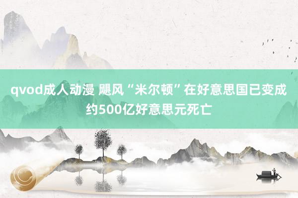 qvod成人动漫 飓风“米尔顿”在好意思国已变成约500亿好意思元死亡