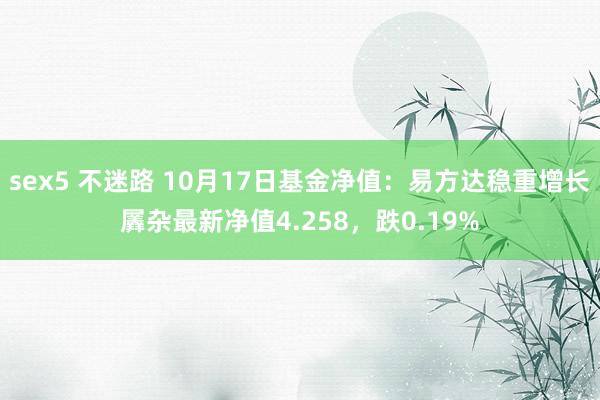 sex5 不迷路 10月17日基金净值：易方达稳重增长羼杂最新净值4.258，跌0.19%