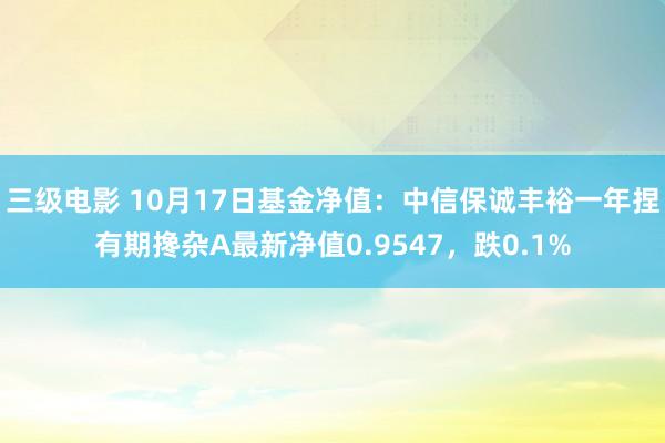 三级电影 10月17日基金净值：中信保诚丰裕一年捏有期搀杂A最新净值0.9547，跌0.1%