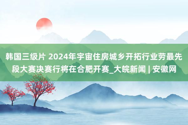 韩国三级片 2024年宇宙住房城乡开拓行业劳最先段大赛决赛行将在合肥开赛_大皖新闻 | 安徽网