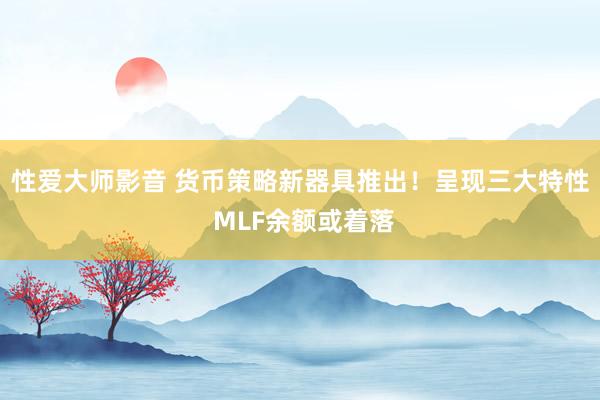 性爱大师影音 货币策略新器具推出！呈现三大特性 MLF余额或着落