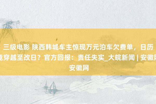 三级电影 陕西韩城车主惊现万元泊车欠费单，日历竟穿越至改日？官方回报：责任失实_大皖新闻 | 安徽网