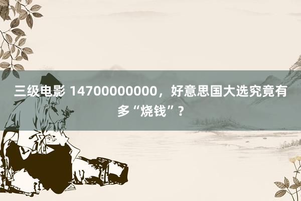 三级电影 14700000000，好意思国大选究竟有多“烧钱”？