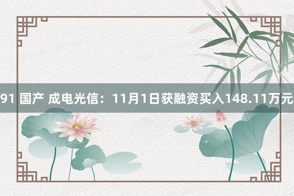 91 国产 成电光信：11月1日获融资买入148.11万元