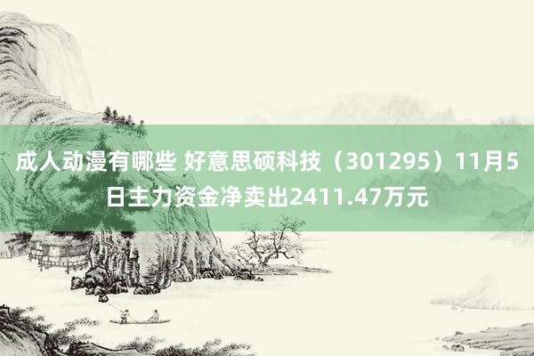 成人动漫有哪些 好意思硕科技（301295）11月5日主力资金净卖出2411.47万元