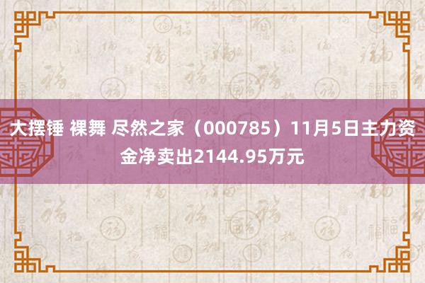 大摆锤 裸舞 尽然之家（000785）11月5日主力资金净卖出2144.95万元