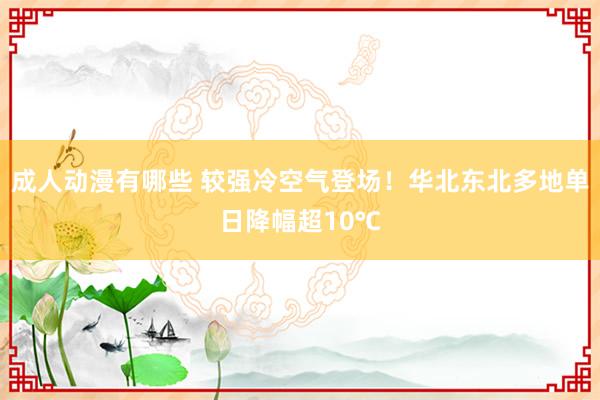 成人动漫有哪些 较强冷空气登场！华北东北多地单日降幅超10℃