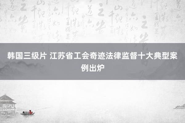 韩国三级片 江苏省工会奇迹法律监督十大典型案例出炉