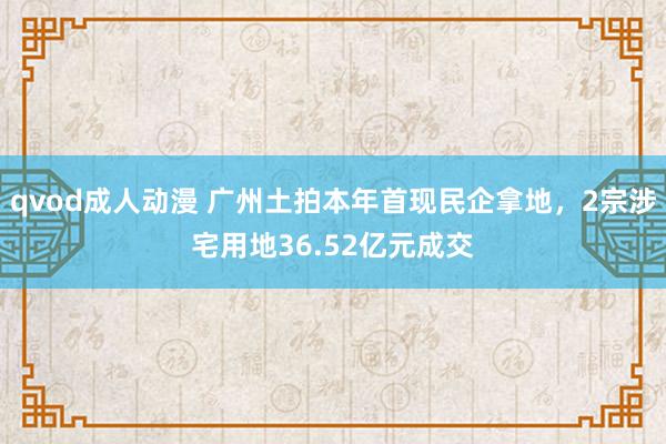 qvod成人动漫 广州土拍本年首现民企拿地，2宗涉宅用地36.52亿元成交