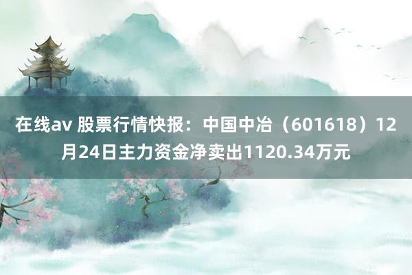 在线av 股票行情快报：中国中冶（601618）12月24日主力资金净卖出1120.34万元