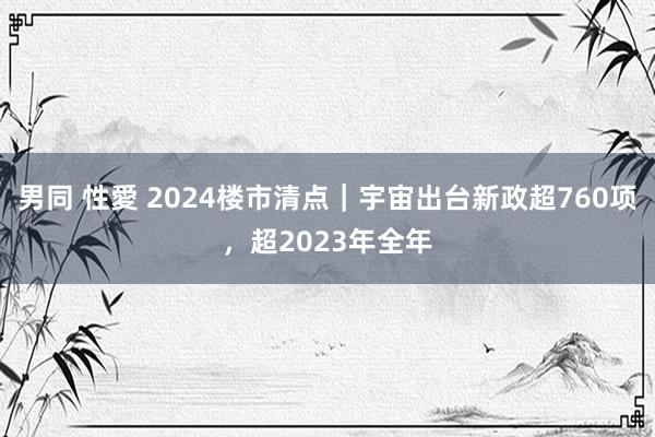 男同 性愛 2024楼市清点｜宇宙出台新政超760项，超2023年全年