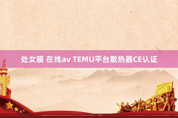 处女膜 在线av TEMU平台散热器CE认证