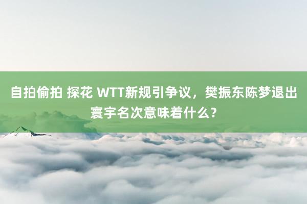 自拍偷拍 探花 WTT新规引争议，樊振东陈梦退出寰宇名次意味着什么？