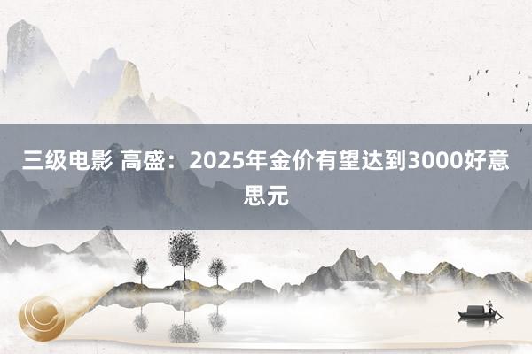 三级电影 高盛：2025年金价有望达到3000好意思元