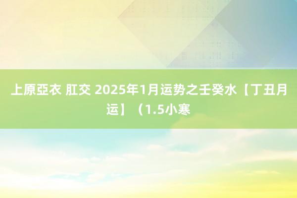 上原亞衣 肛交 2025年1月运势之壬癸水【丁丑月运】（1.5小寒