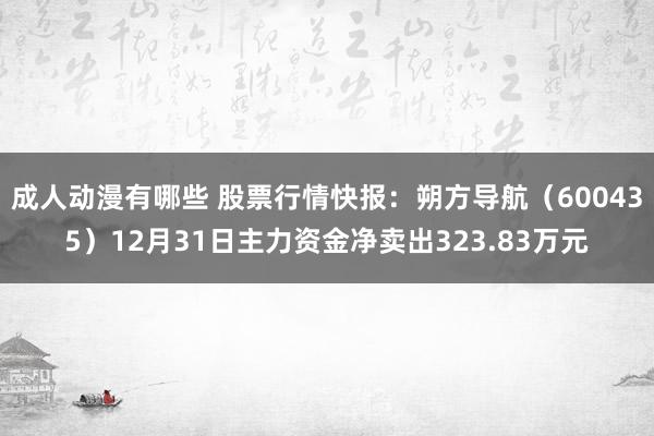 成人动漫有哪些 股票行情快报：朔方导航（600435）12月31日主力资金净卖出323.83万元