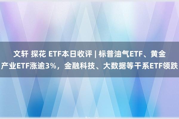 文轩 探花 ETF本日收评 | 标普油气ETF、黄金产业ETF涨逾3%，金融科技、大数据等干系ETF领跌