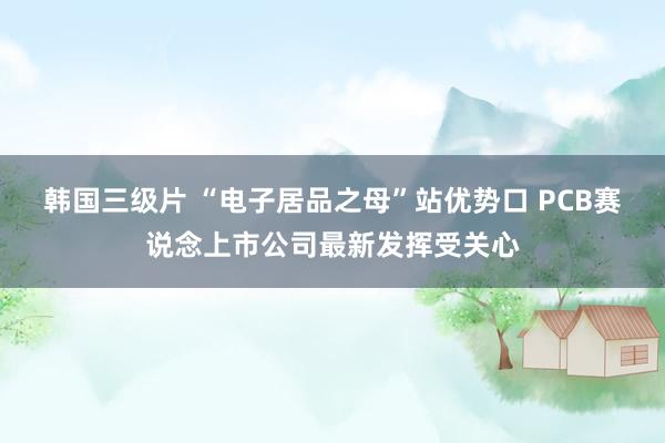 韩国三级片 “电子居品之母”站优势口 PCB赛说念上市公司最新发挥受关心