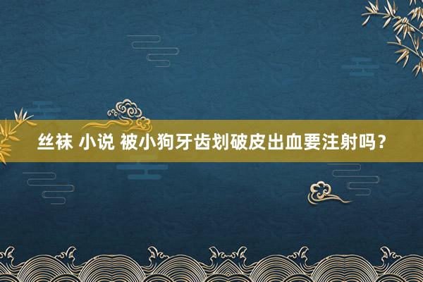 丝袜 小说 被小狗牙齿划破皮出血要注射吗？